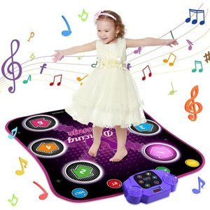 Dance Mat Toys, Electronic Dance Mat with LED Lights 6 Buttons  For Kids